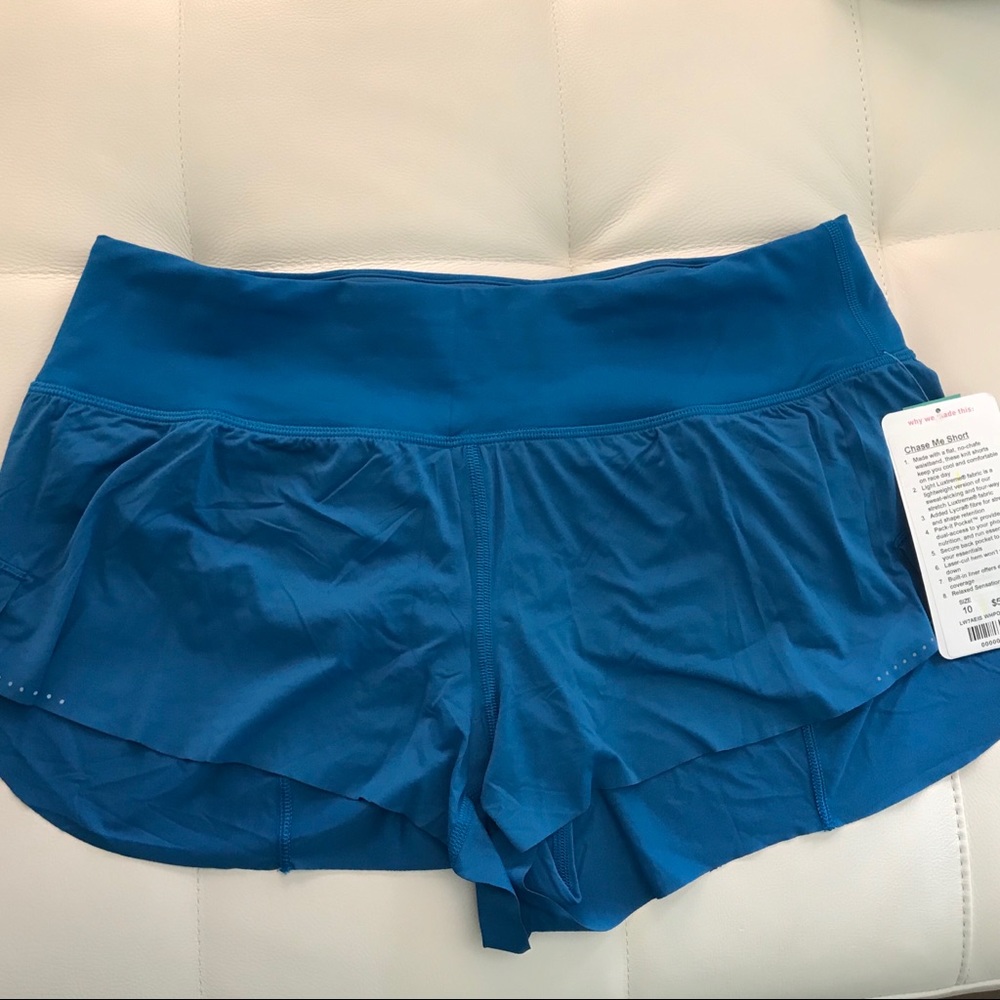 NWT WHIRLPOOL BLUE LULULEMON CHASE ME SHORT - - 10 - Picture 3 of 7